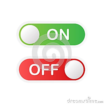 Flat icon On and Off Toggle switch button vector format. Vector illustration. Vector Illustration